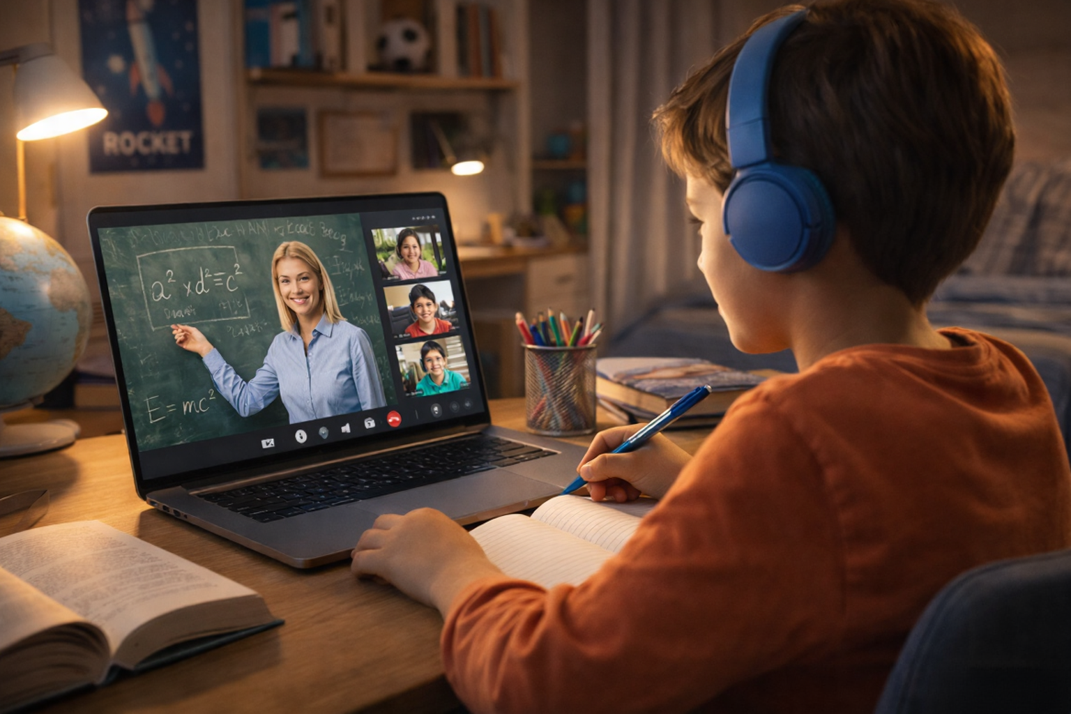 Familia disfrutando TV e internet